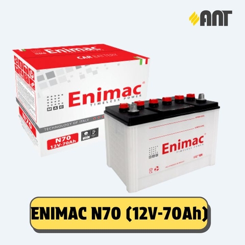 Ắc quy Enimac N70 - Giá áp dụng cho đổi bình cũ, giá bình mới 1.691.650Đ