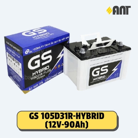 Ắc quy GS 105D31R Hybrid - Giá áp dụng cho đổi bình cũ, giá bình mới 2.205.000Đ