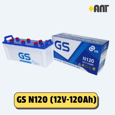 Ắc quy GS N120 - Giá áp dụng cho đổi bình cũ, giá bình mới 2.775.000Đ