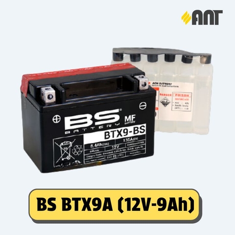 Ắc quy BS BTX9A - Giá áp dụng cho đổi bình cũ, giá bình mới 430.000Đ