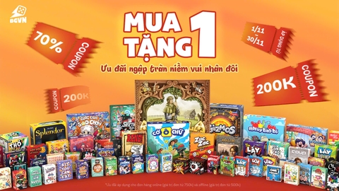 🎁 Khuyến Mãi Board Game Tháng 11 | Mua 1 Tặng 1, Trúng Agricola Collector tại BoardGameVN