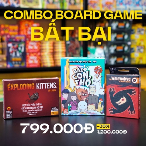 Combo 3 Board Game “Bất Bại” - Mèo Nổ, Ma Sói, Bài Con Thỏ