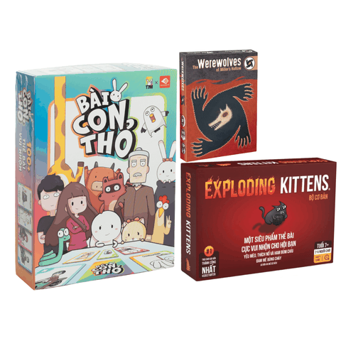 Combo Board Game “Bất Bại” - Mèo Nổ, Ma Sói, Bài Con Thỏ