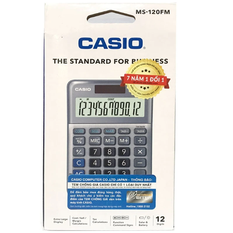 Máy Tính Văn Phòng Casio MS-120FM - Màu Xám
