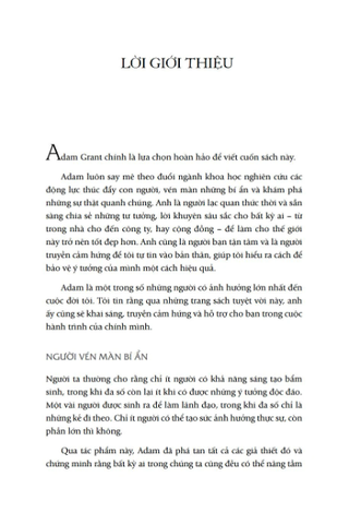 Tư Duy Ngược Dịch Chuyển Thế Giới - Adam Grant