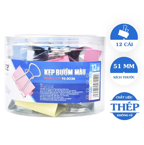 Kẹp Bướm Màu 51mm FO-DCC06