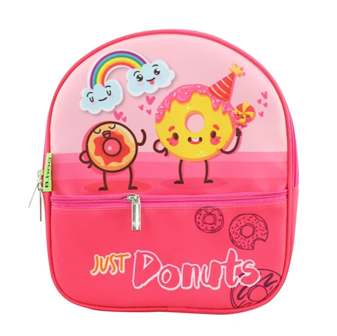 Ba Lô Mẫu Giáo Wonderland-Donut B-12-061 - Vải Chống Thấm - Màu Hồng Đậm