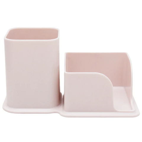 Ống Cắm Bút & Khay Giấy Note PS-003 - Màu Hồng