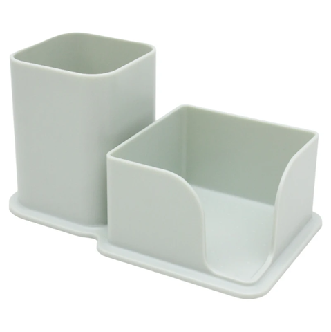 Ống Cắm Bút & Khay Giấy Note PS-003 - Màu Xanh