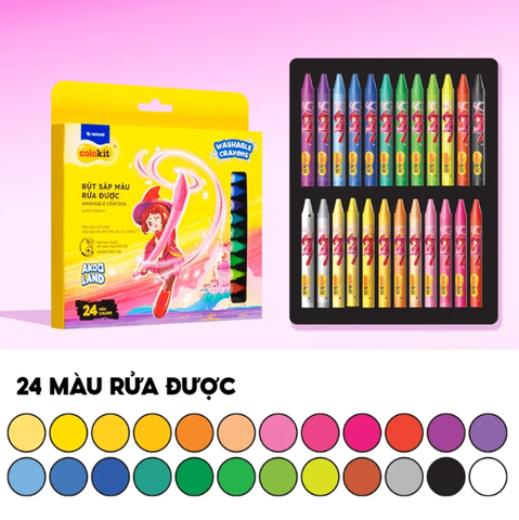 Hộp 24 Bút Sáp Màu Rửa Được SWCR-C003/AK