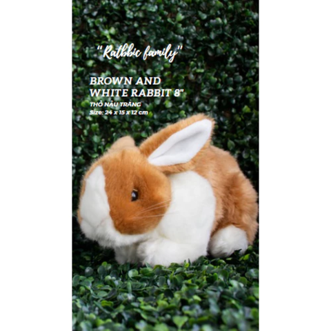 Thú nhồi bông - Thỏ nâu và trắng 8" - Brown and White Rabbit 8"  (RB-08LB009)
