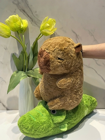 Thú bông Capybara cưỡi thú có dây kéo - Cá sấu - S3