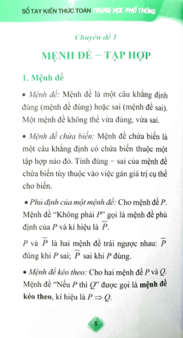 Sổ Tay Kiến Thức Toán Trung Học Phổ Thông (2022)