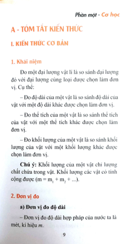 Sổ Tay Kiến Thức Vật Lí Trung Học Cơ Sở