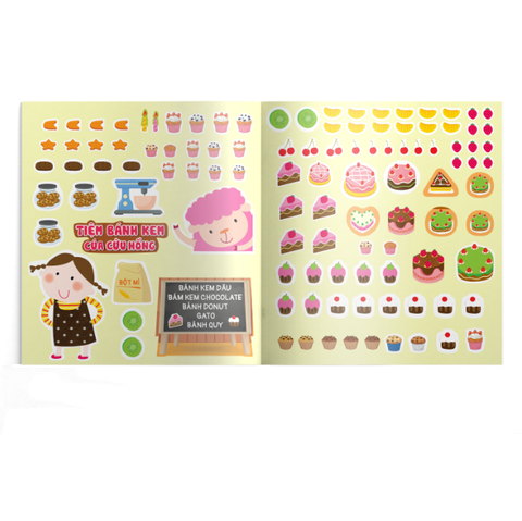 Sticker Sáng Tạo IQ - Tiệm Bánh Kem Của Cừu Hồng - Đông A