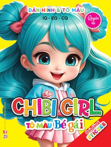 Chibi Girl tô màu bé gái - Quyến rũ - dán hình & tô màu IQ EQ CQ kèm sticker