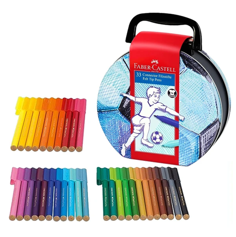 Hộp Bút Lông Màu Connector 33 Màu - Hộp Hình Bóng Đá - Faber Castell