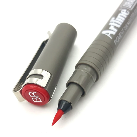 Bút Vẽ Kỹ Thuật Brush - Artline EK-23FN - Màu Đỏ