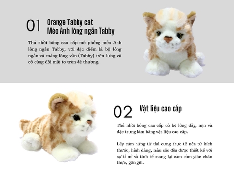 Thú nhồi bông BE MY - Orange tabby cat 8"