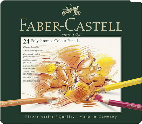 Bút Chì Màu POLYCHROMOS Faber-Castell, Hộp Thiếc 24 MÀU