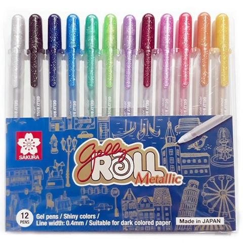 Bộ 12 Cây Bút Gel Màu Metallic Sakura