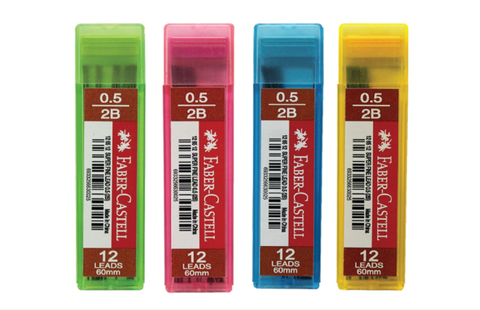 Ruột Chì Bấm ECO 2B, 0.5mm X 60mm - 12 Cây/Ống- Random Màu Yellow/Pink/Blue/Green