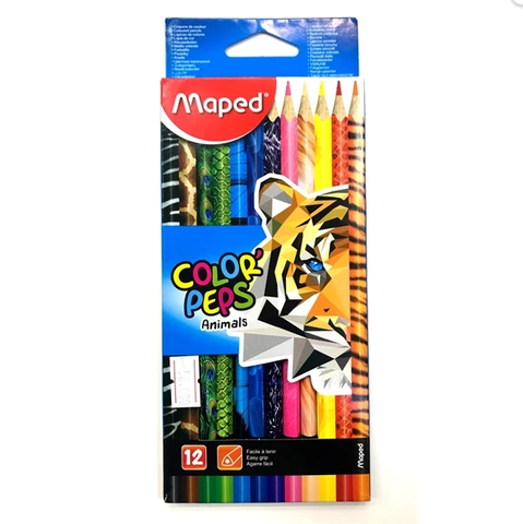 Hộp 12 Bút Chì Màu Họa Tiết Sinh Vật - Maped