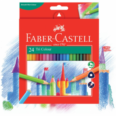 Chì Màu Khô Tam Giác Trivolour Faber-Castell - 24 Màu