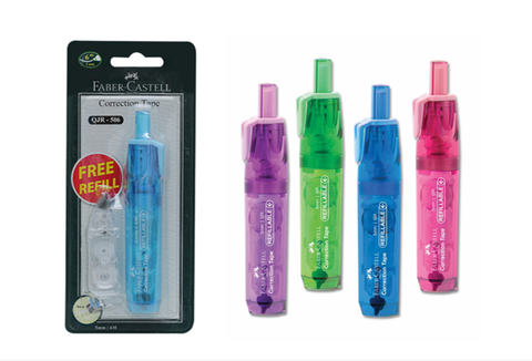 BÚT XOÁ KÉO BẤM QJR 506, 6M, Pink+1 Refill