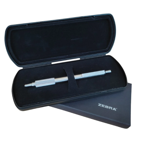 Viết Bi Bấm Kim Loại 0.7mm Zebra F701 - Thân Trắng Bạc - Mực Xanh (Có Hộp)