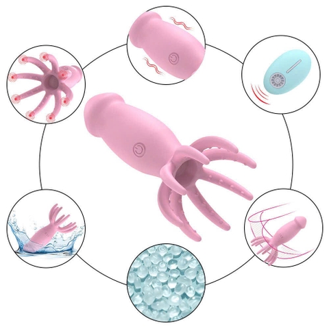 TRỨNG RUNG TÌNH YÊU BẠCH TUỘC 12 CHẾ ĐỘ [TẶNG 1 CHAI GEL 250K]