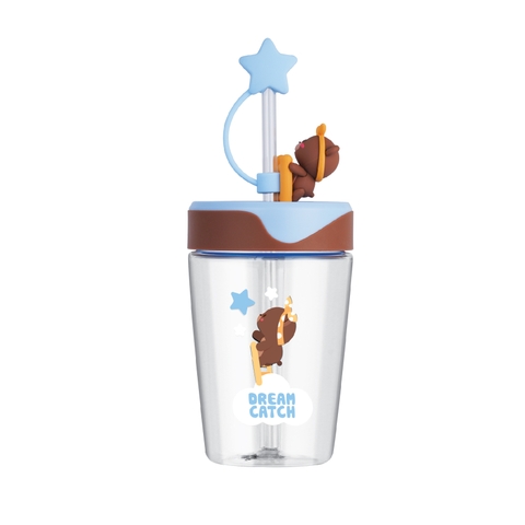 ABF779BLU - Ly nhựa LocknLock Dream Catcher 520ml có nắp đậy ống hút - Màu xanh dương