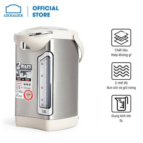 "EJK582BEG - Bình thủy điện Lock&Lock BM-50BZ3 5L, nguồn điện 220V-240V, công suất 750W, 50-60Hz "