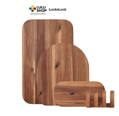 CKD075S4 - BỘ THỚT GỖ ACACIA VỚI ĐẾ GIỮ, 408*240*120 MM - MÀU TỰ NHIÊN