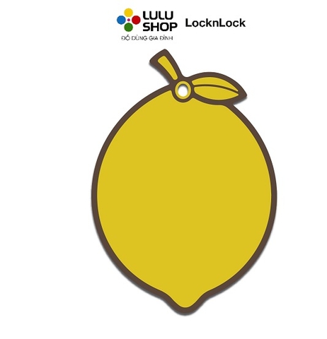 CSC553- Thớt nhựa L&L kháng khuẩn hình quả chanh, viền Silicon, 370*262*8mm - Màu vàng