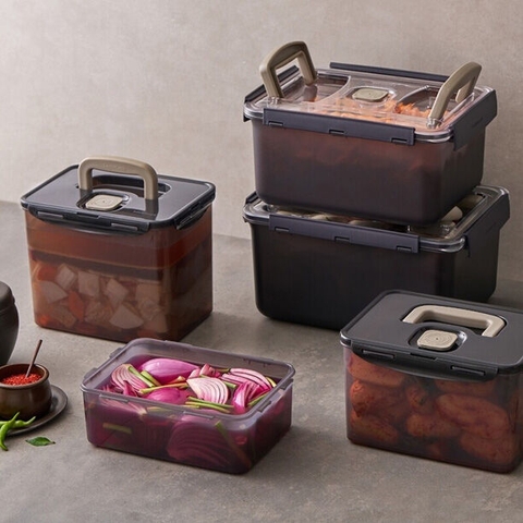 HPL827BDG - Hộp muối kim chi LocknLock Breathing Kimchi 4.5L - Màu xám đậm