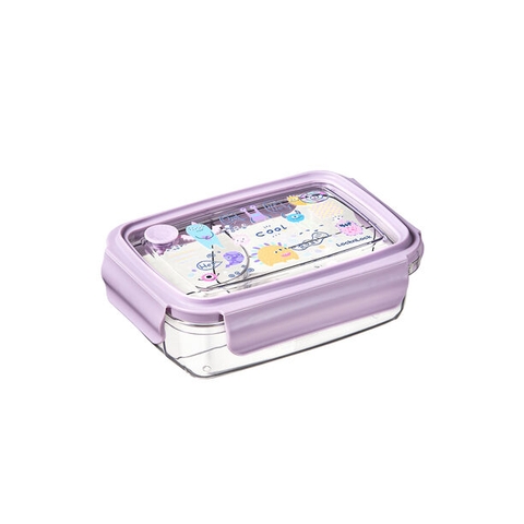 LCB501LVOL - Hộp cơm 3 ngăn trong suốt LocknLock - 750ML - Màu tím violet - CN - 24
