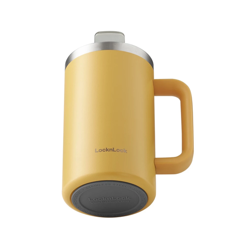 LHC4320YEL - Ca nước giữ nhiệt LocknLock Flat Table Mug 730ml - Màu vàng
