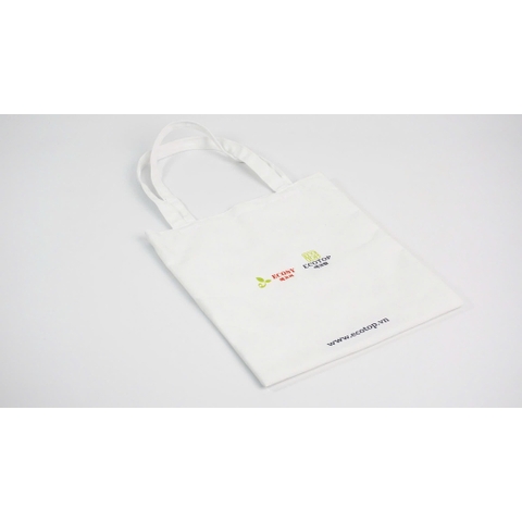Túi vải mỹ phẩm xách tay canvas phong cách Hàn Quốc, thiết kế độc quyền Ecosy Ecotop 2024