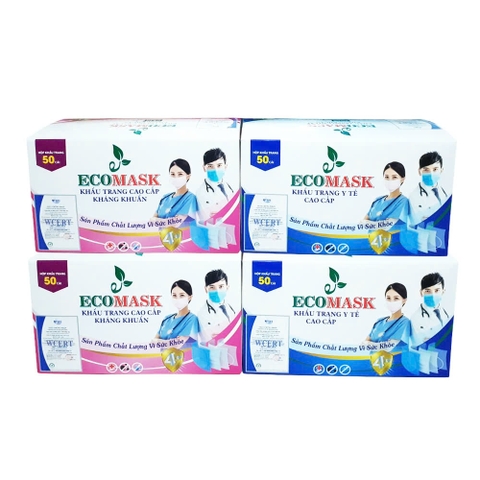 Khẩu trang kháng khuẩn ECOMASK - Super Mask Antibacterial - hộp 50 cái