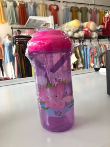 bình nước ống hút dây đeo rabbit 390ml