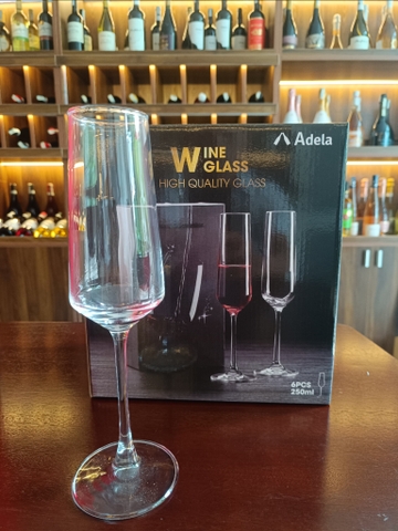 Hộp 6 cái Ly vang sủi Adela 250ml