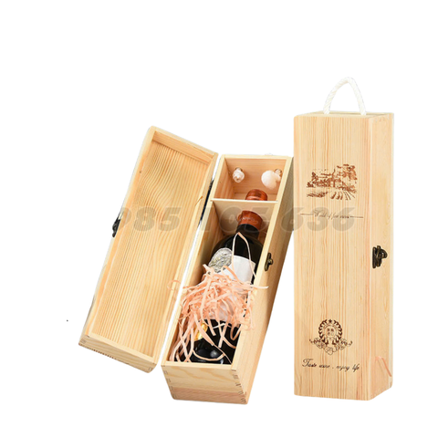 Hộp đựng rượu đơn bằng gỗ