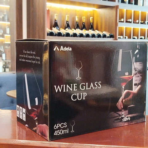 Hộp 6 cái ly vang đỏ Adela 450ml