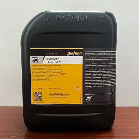 Dầu bánh răng Klübersynth GEM 4-220 N 20L