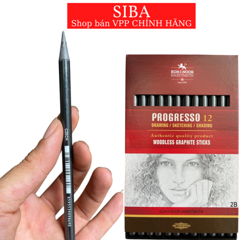 Bút chì than chuyên dụng vẽ tranh, chì than đặc ruột KOH độ chì HB/ 2B/ 4B/ 6B/ 8B