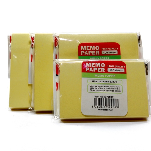 Giấy note vàng, giấy ghi chú các size ( COMBO 5 set)
