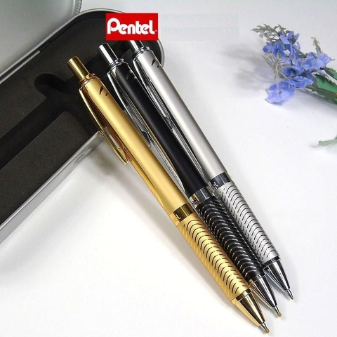 Bút ký tên cao cấp thân kim loại Pentel BL407 dạng bấm size ngòi 0.7mm