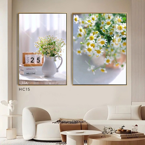 Bộ 2 Tranh Hoa Cúc Chào Nắng Mai | HC15