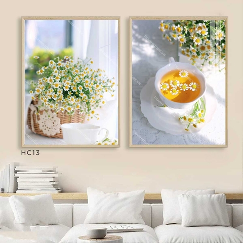Bộ 2 Tranh Hoa Cúc Thư Thái Ngày Hè | HC13